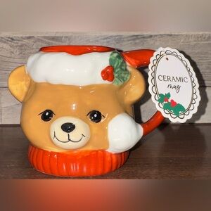 Super Cute 🥰 Vintage Style Christmas Teddy Bear 🧸 Face Mug by Amy Hall